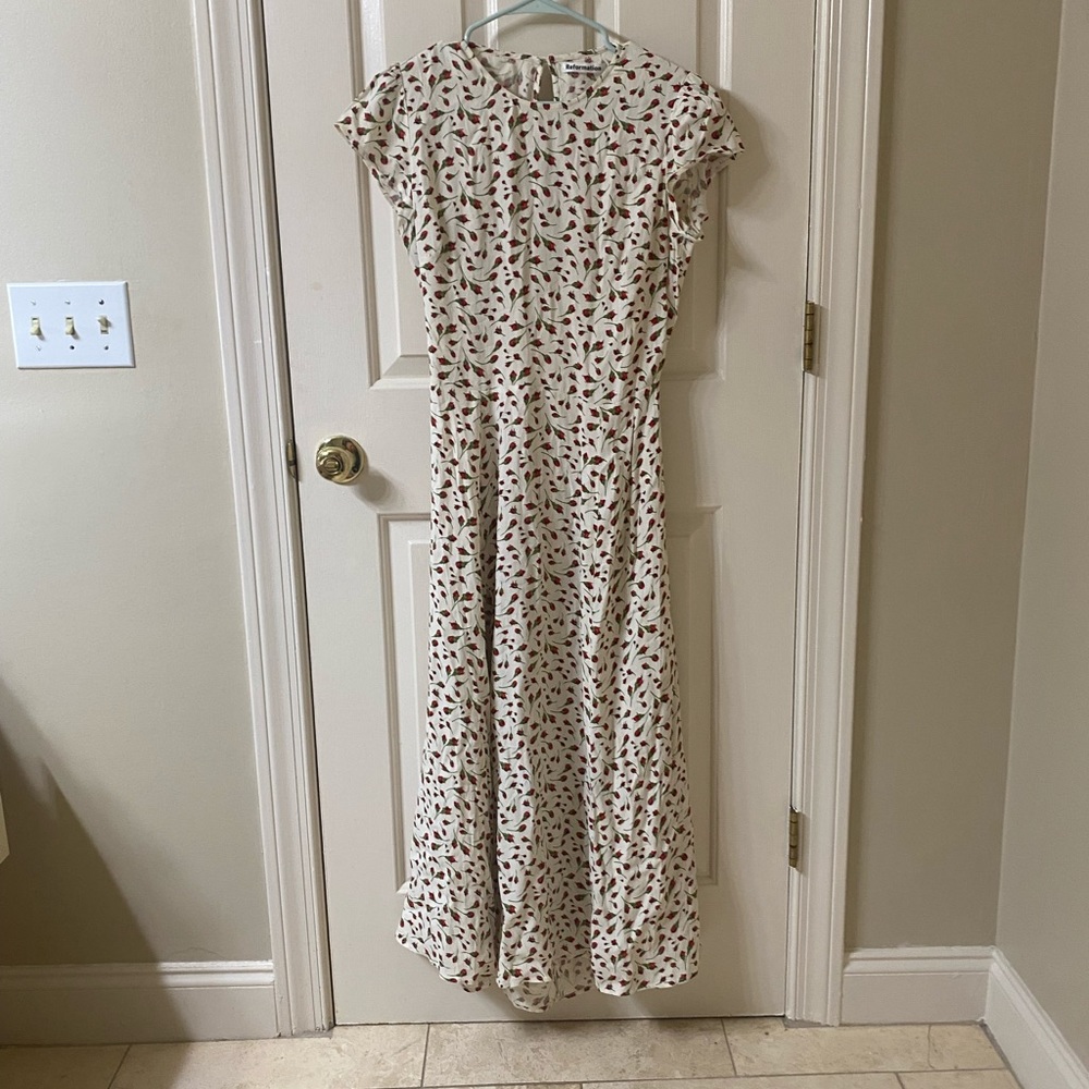 knee length dresses for ladies REFORMATION Gavin Midi Dress